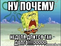 Ну почему неделя длится так долго!!!!?????, Мем Спанч Боб плачет