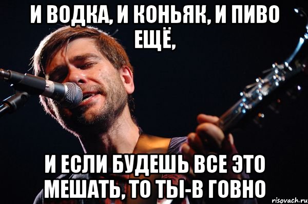 И водка, и коньяк, и пиво ещё, И если будешь все это мешать, то ты-в говно