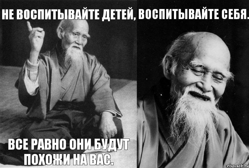 Не воспитывайте детей, все равно они будут похожи на вас. Воспитывайте себя. , Комикс Мудрец-монах (4 зоны)