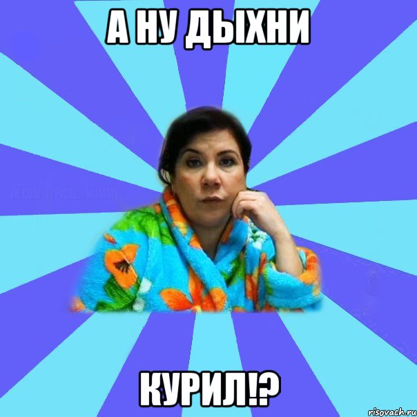 А ну дыхни Курил!?, Мем типичная мама