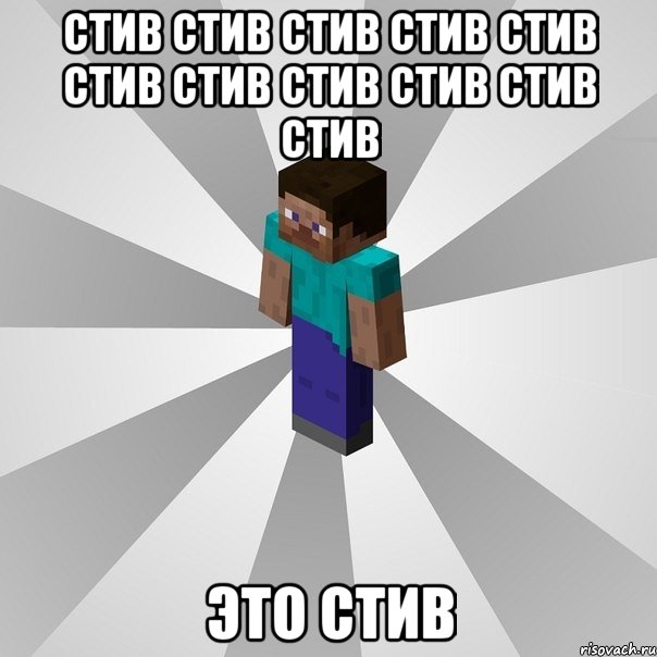 стив стив стив стив стив стив стив стив стив стив стив это стив, Мем Типичный игрок Minecraft