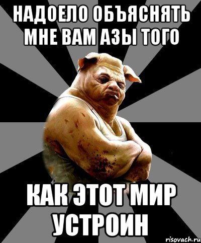 надоело объяснять мне вам азы того как этот мир устроин