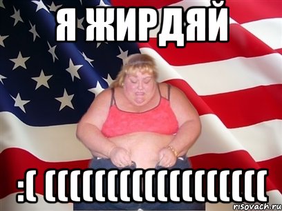 Я жирдяй :( ((((((((((((((((((, Мем Толстая американка