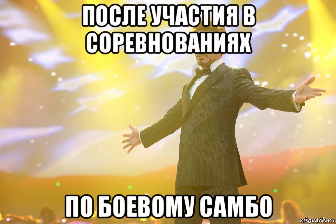 ПОСЛЕ УЧАСТИЯ В СОРЕВНОВАНИЯХ ПО БОЕВОМУ САМБО, Мем Тони Старк (Роберт Дауни младший)