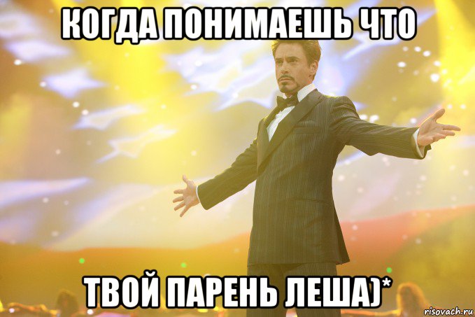 Когда понимаешь что твой парень Леша)*, Мем Тони Старк (Роберт Дауни младший)