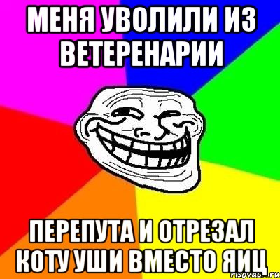 Меня уволили из ветеренарии перепута и отрезал коту уши вместо яиц, Мем Тролль Адвайс