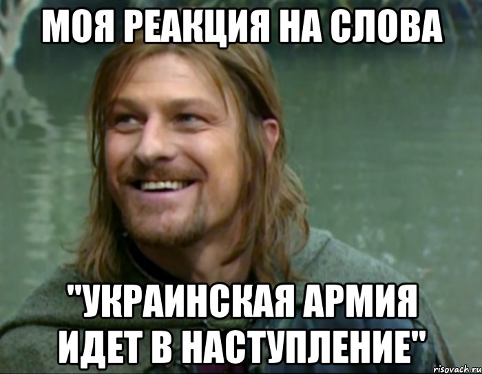 моя реакция на слова "украинская армия идет в наступление", Мем Тролль Боромир