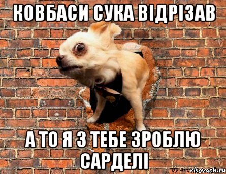 Ковбаси сука відрізав А то я з тебе зроблю сарделі