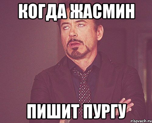 Когда Жасмин Пишит Пургу, Мем твое выражение лица