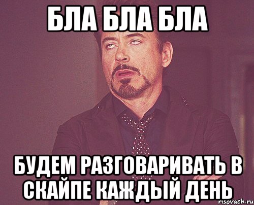 бла бла бла будем разговаривать в скайпе каждый день, Мем твое выражение лица