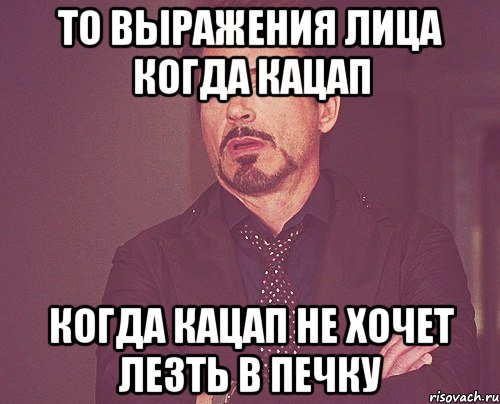 То выражения лица когда кацап когда кацап не хочет лезть в печку, Мем твое выражение лица