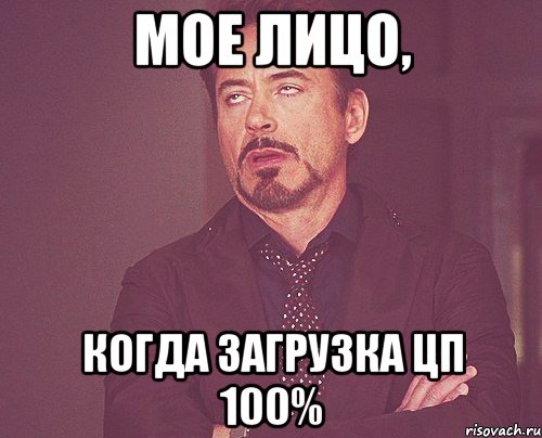 Мое лицо, когда Загрузка ЦП 100%, Мем твое выражение лица