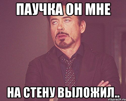 Паучка он мне на стену выложил.., Мем твое выражение лица