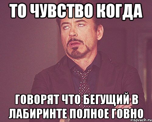 ТО ЧУВСТВО КОГДА говорят что бегущий в лабиринте полное говно, Мем твое выражение лица