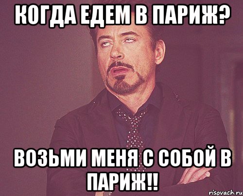 Когда едем в Париж? Возьми меня с собой в Париж!!, Мем твое выражение лица