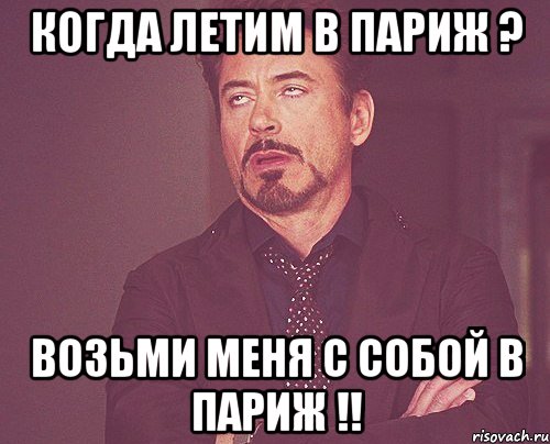 Когда летим в Париж ? Возьми меня с собой в Париж !!, Мем твое выражение лица