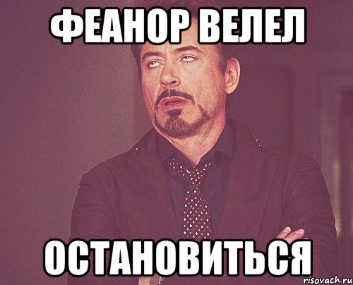 Феанор велел остановиться, Мем твое выражение лица