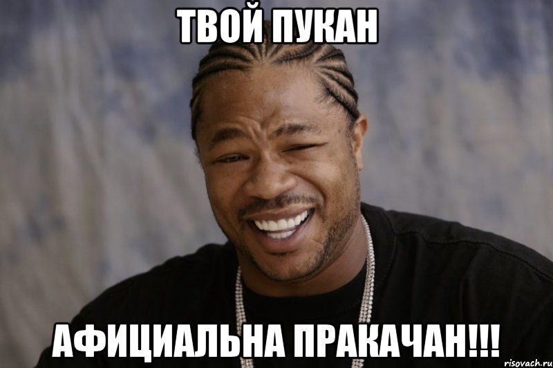 ТВОЙ ПУКАН АФИЦИАЛЬНА ПРАКАЧАН!!!, Мем Xzibit