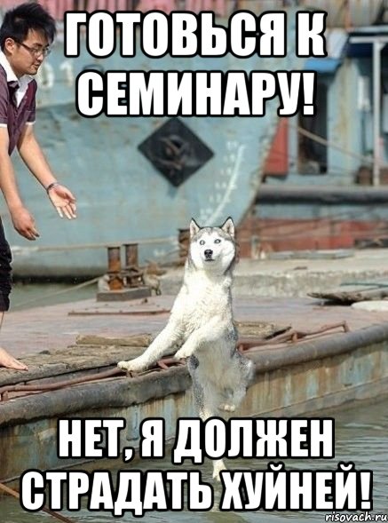 Готовься к семинару! Нет, я должен страдать хуйней!