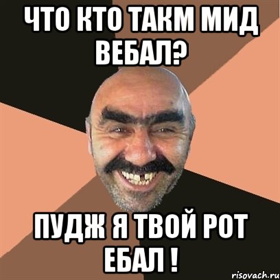 Что кто такм мид вебал? пудж я твой рот ебал !, Мем Я твой дом труба шатал