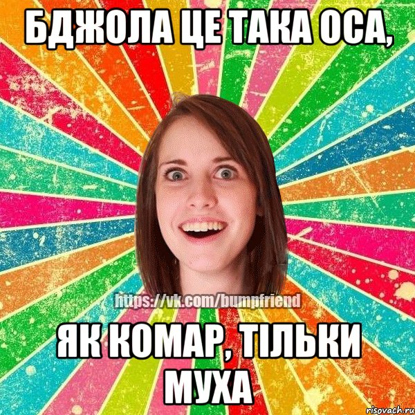 бджола це така оса, як комар, тільки муха, Мем Йобнута Подруга ЙоП