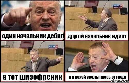 один начальник дебил другой начальник идиот а тот шизофреник а я нахуй увольняюсь отсюда, Комикс жиреновский