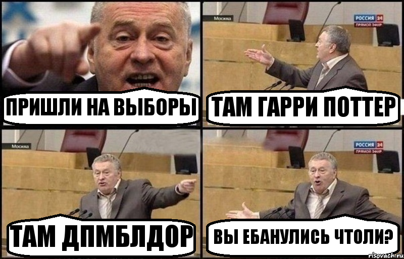 ПРИШЛИ НА ВЫБОРЫ ТАМ ГАРРИ ПОТТЕР ТАМ ДПМБЛДОР ВЫ ЕБАНУЛИСЬ ЧТОЛИ?, Комикс Жириновский
