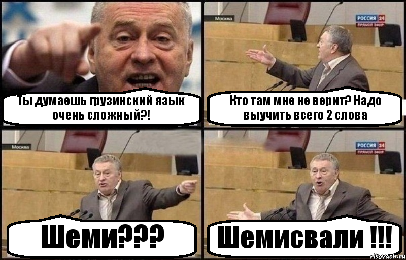 Ты думаешь грузинский язык очень сложный?! Кто там мне не верит? Надо выучить всего 2 слова Шеми??? Шемисвали !!!, Комикс Жириновский