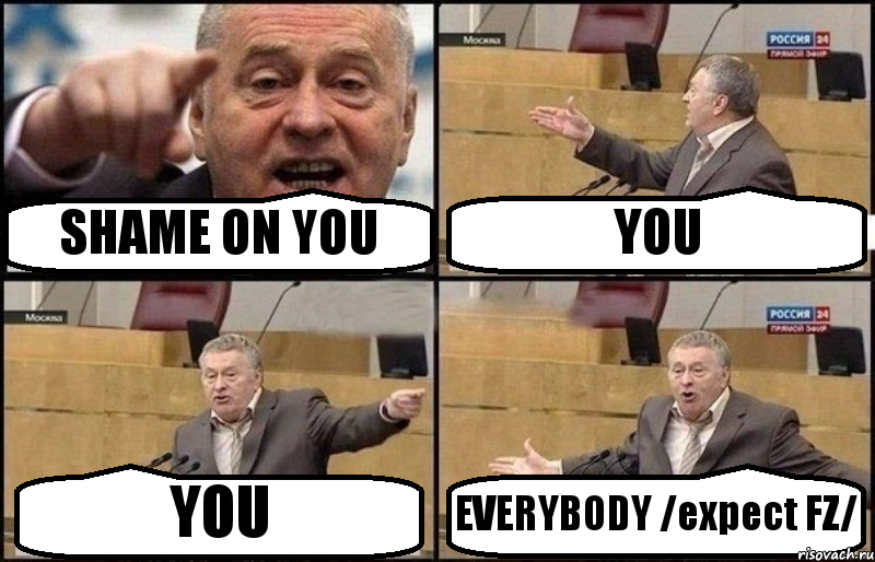 SHAME ON YOU YOU YOU EVERYBODY /expect FZ/, Комикс Жириновский