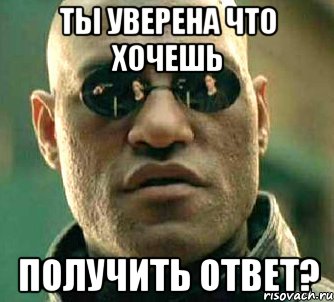 Ты уверена что хочешь получить ответ?, Мем  а что если я скажу тебе