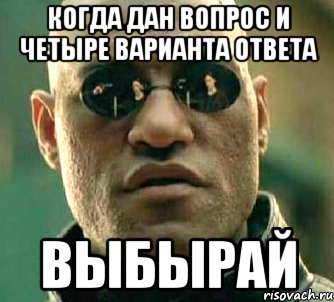 Когда дан вопрос и четыре варианта ответа ВЫБЫРАЙ, Мем  а что если я скажу тебе