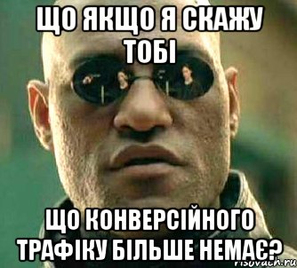 Що якщо я скажу тобі Що конверсійного трафіку більше немає?, Мем  а что если я скажу тебе