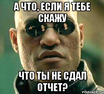 а что, если я тебе скажу что ты не сдал отчет?, Мем  а что если я скажу тебе