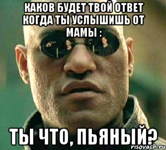 Каков будет твой ответ когда ты услышишь от мамы : ты что, пьяный?, Мем  а что если я скажу тебе