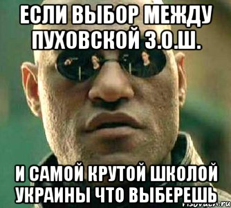 Если выбор между пуховской З.О.Ш. и самой крутой школой Украины что выберешь, Мем  а что если я скажу тебе