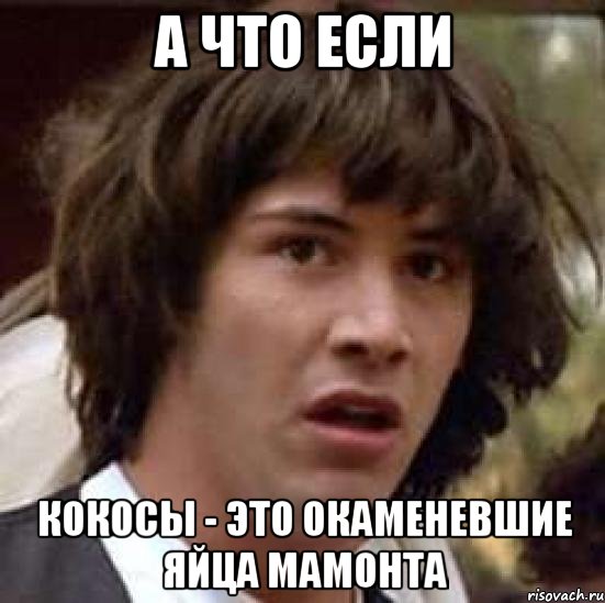 А что если Кокосы - это окаменевшие яйца мамонта, Мем А что если (Киану Ривз)
