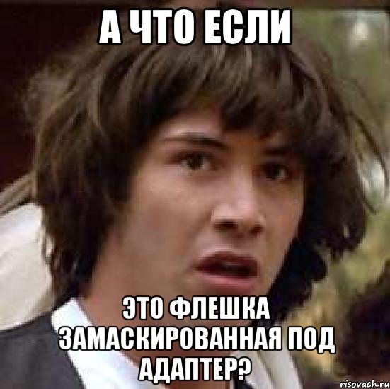 а что если это флешка замаскированная под адаптер?, Мем А что если (Киану Ривз)