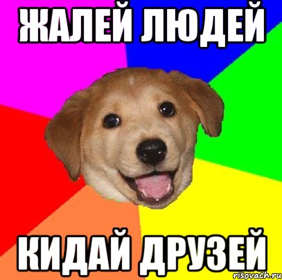 ЖАЛЕЙ ЛЮДЕЙ КИДАЙ ДРУЗЕЙ, Мем Advice Dog