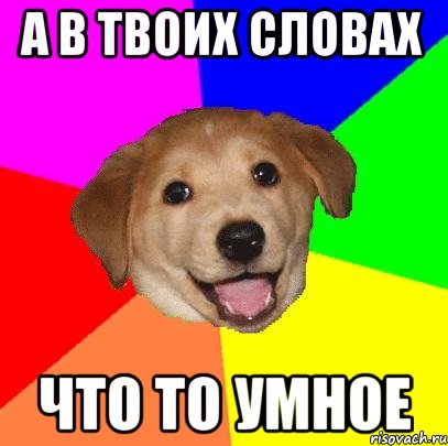 а в твоих словах что то умное, Мем Advice Dog