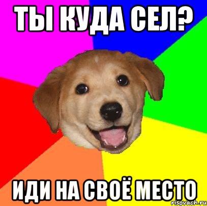 Ты куда сел? Иди на своё место, Мем Advice Dog