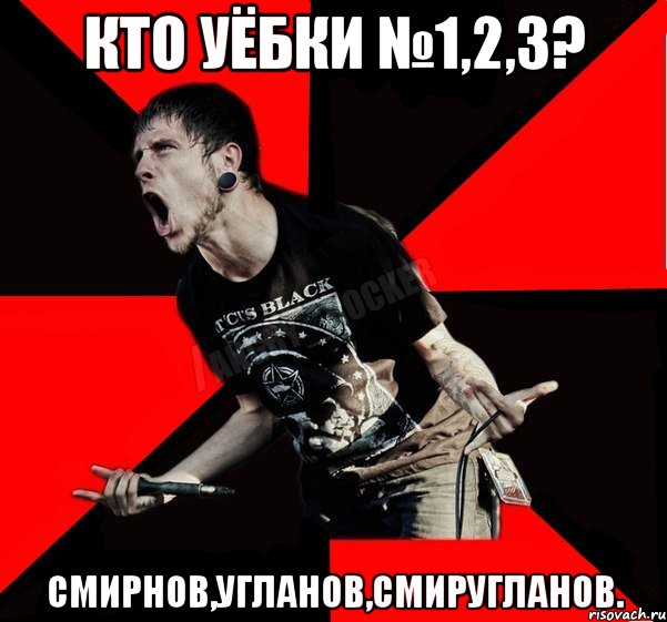 Кто уёбки №1,2,3? Смирнов,Угланов,Смиругланов., Мем Агрессивный рокер