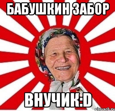 Бабушкин забор внучик:D, Мем  бабуля