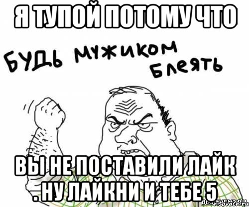 я тупой потому что вы не поставили лайк . ну лайкни и тебе 5, Мем блять