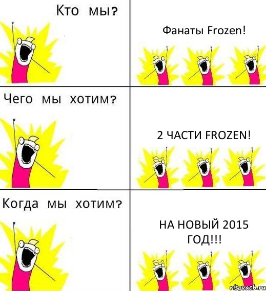 Фанаты Frozen! 2 части Frozen! На Новый 2015 Год!!!, Комикс Что мы хотим