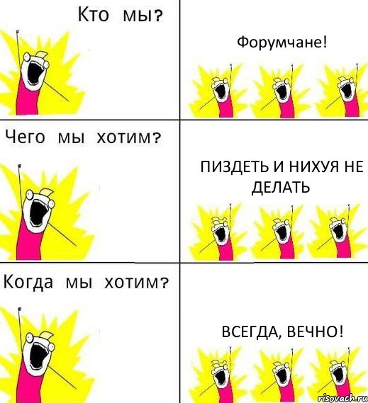 Форумчане! Пиздеть и нихуя не делать Всегда, вечно!, Комикс Что мы хотим