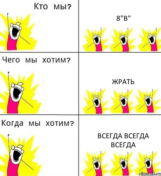 8"В" Жрать Всегда Всегда Всегда, Комикс Что мы хотим