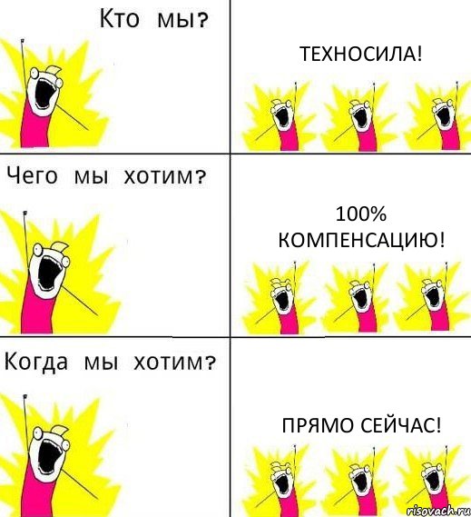 ТЕХНОСИЛА! 100% компенсацию! прямо сейчас!, Комикс Что мы хотим