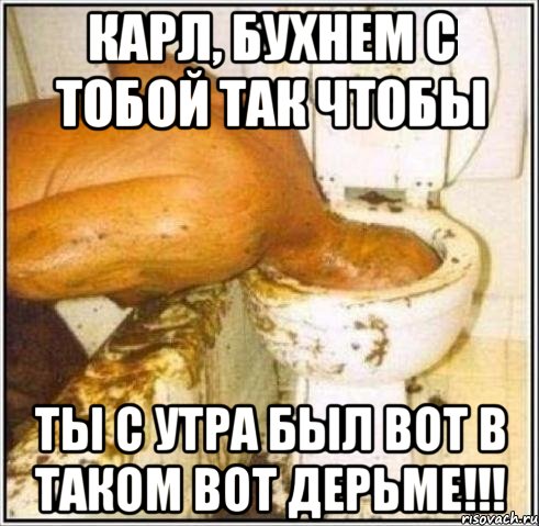 Карл, бухнем с тобой так чтобы Ты с утра был вот в таком вот дерьме!!!, Мем Дайвер