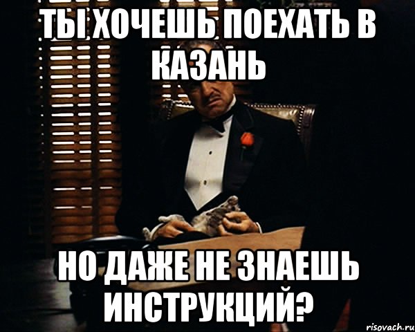 Ты хочешь поехать в Казань но даже не знаешь инструкций?, Мем Дон Вито Корлеоне