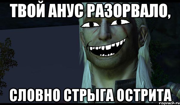 Твой анус разорвало, словно стрыга острита, Мем e